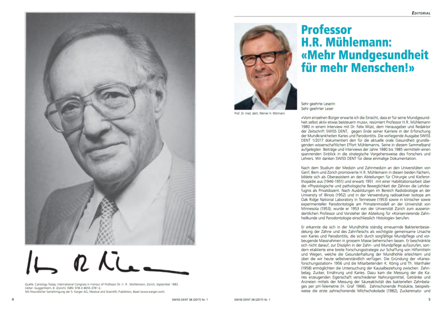 Prof. H.R. Mühlemann – SWISS DENT Sonderausgabe