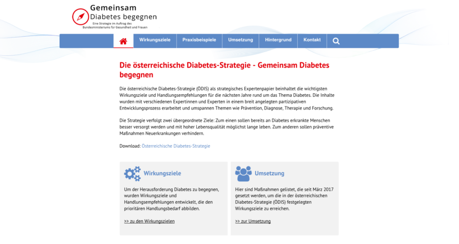 Webseite „Diabetesstrategie“ ist online