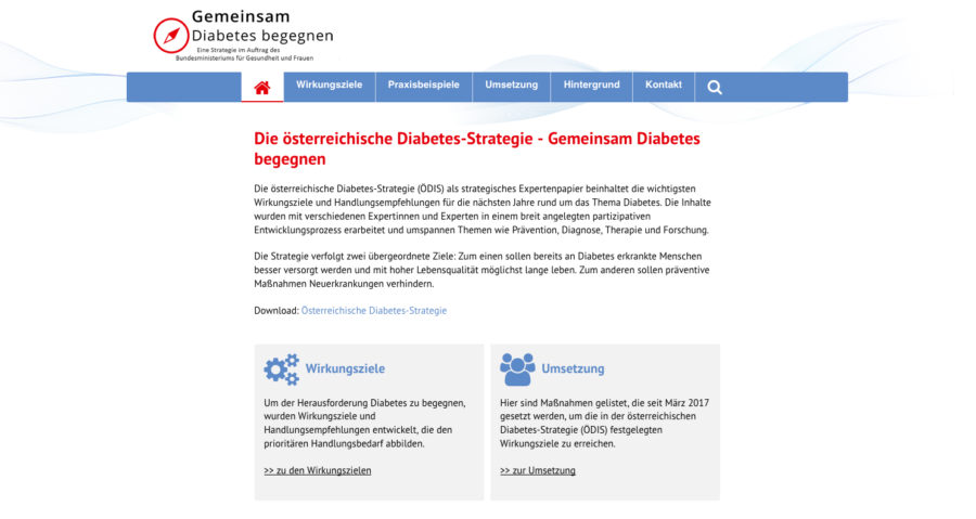 Webseite “Diabetesstrategie” ist online