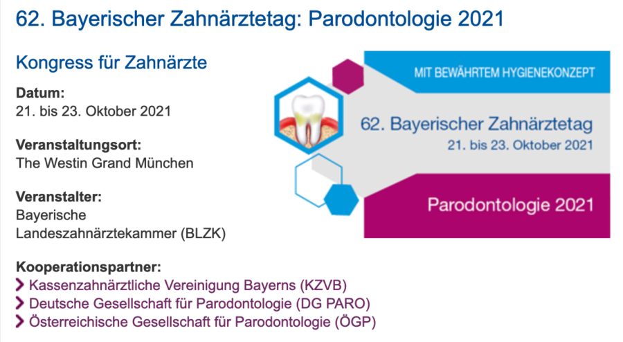 Aktive Teilnahme der ÖGP – Bayerischer Zahnärztetag 2021