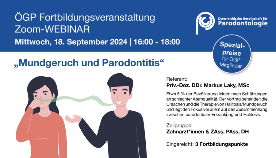 ÖGP Webinar – Mundgeruch und Parodontitis | Mittwoch, 18.09.2024