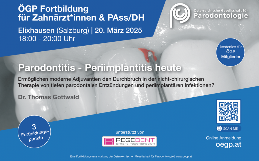 Seminar | Parodontitis – Periimplantitis heute | 20.03.2025 – Elixhausen